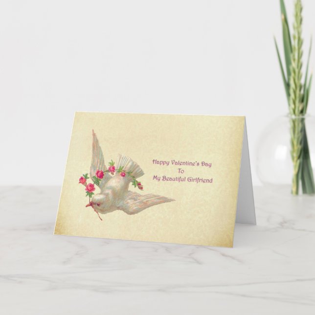 Tarjeta Feliz Día de San Valentín a mi hermosa novia (Anverso)