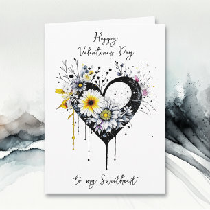Tarjeta Feliz Día de San Valentín a mi querido floral