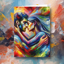 Tarjeta Feliz día de San Valentín | Abrazo de enamorados