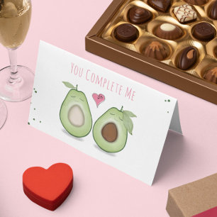 Tarjeta Feliz día de San Valentín Aguacates divertidos y l