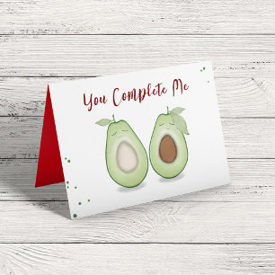 Tarjeta Feliz día de San Valentín Aguacates divertidos y l