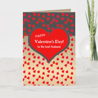 Tarjeta Feliz día de San Valentín al mejor marido corazone