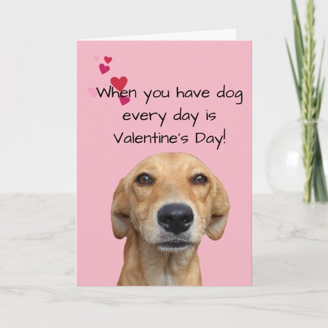 Tarjeta Feliz Día de San Valentín Amante de los Perros (Anverso)
