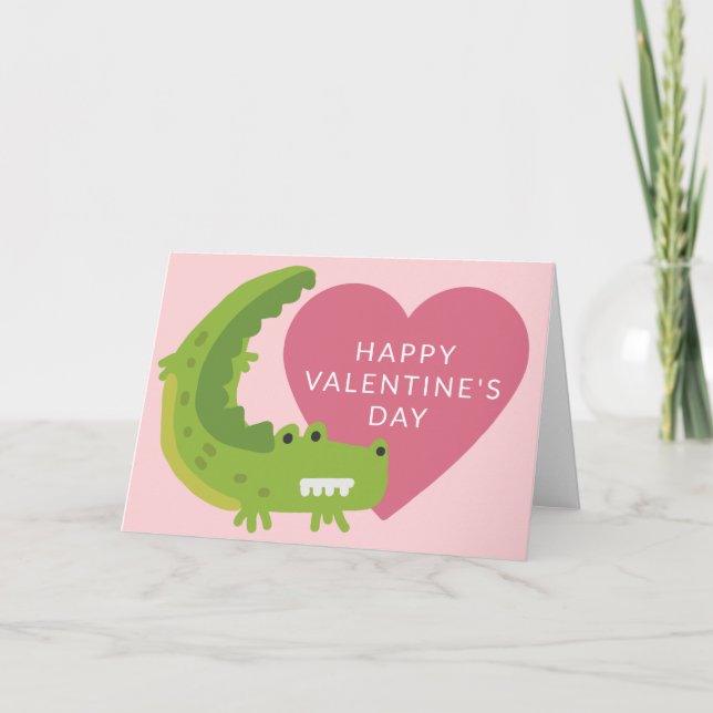 Tarjeta Feliz Día de San Valentín | Amor del lagarto (Anverso)