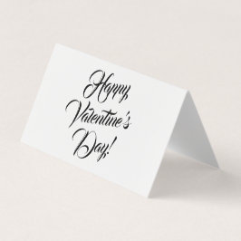 Tarjeta Feliz Día de San Valentín blanco y elegante guión