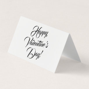 Tarjeta Feliz Día de San Valentín blanco y elegante guión