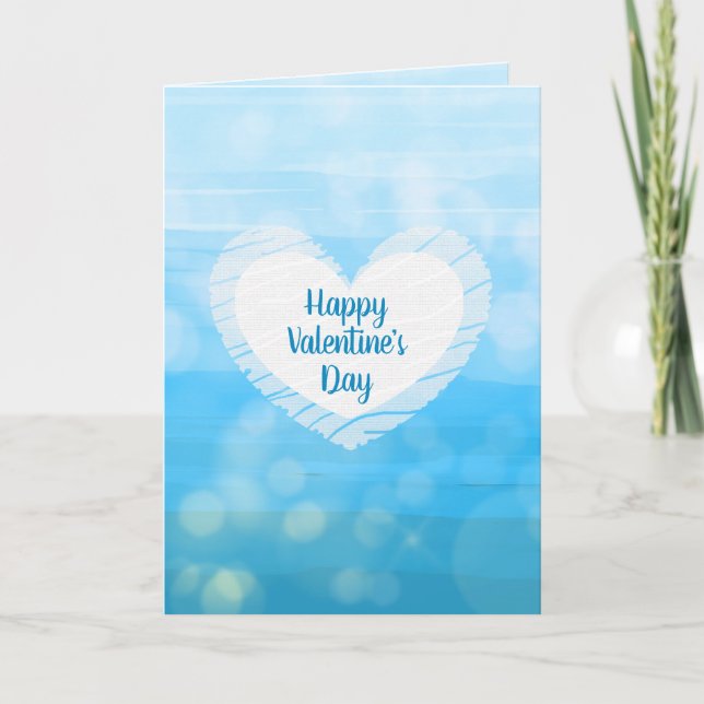 Tarjeta Feliz día de San Valentín Blue Ombre (Anverso)
