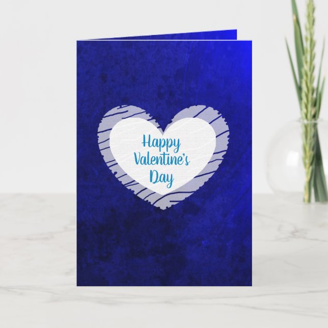 Tarjeta Feliz Día de San Valentín Blue Ombre (Anverso)