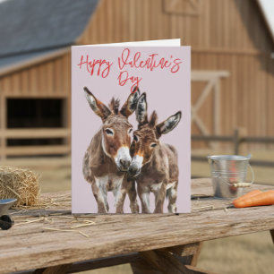 Tarjeta Feliz día de San Valentín Burros Lindos Amor