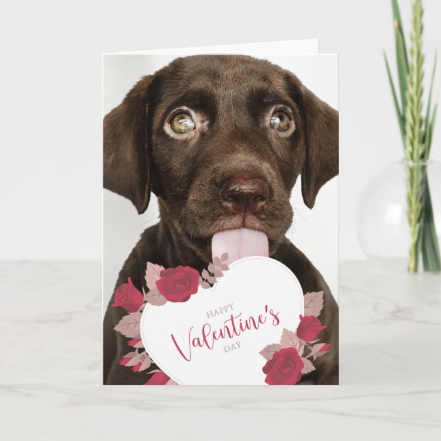 Tarjeta Feliz Día de San Valentín | Cachorro (Anverso)
