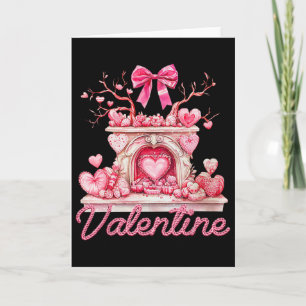 Tarjeta Feliz día de San Valentín Chimenea Retro Corazones
