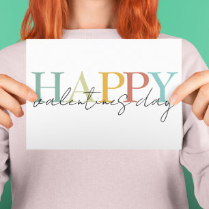 Tarjeta Feliz Día de San Valentín colorido simple