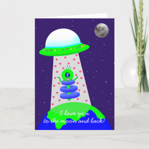 Tarjeta Feliz día de San Valentín con alienígena de Jo Ima