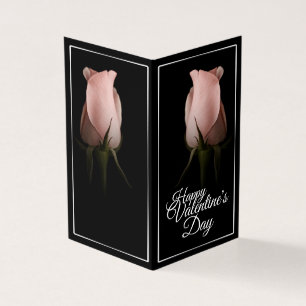 Tarjeta Feliz día de San Valentín con rosa rosa