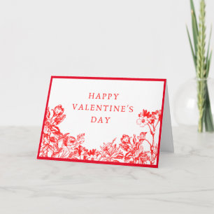 Tarjeta Feliz Día de San Valentín con rosas rojas