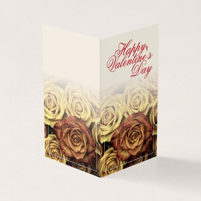 Tarjeta Feliz Día de San Valentín con Rosenbouquet amarill (Exterior)