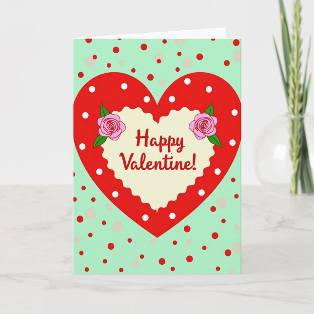 Tarjeta Feliz Día de San Valentín Corazón (Anverso)