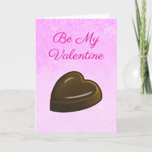 Tarjeta Feliz Día de San Valentín Corazón de Chocolate