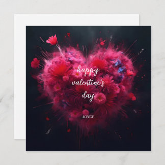 Tarjeta Feliz día de San Valentín - Corazón Rosa Vibrante
