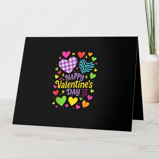 Tarjeta Feliz día de San Valentín - Corazones Aman (Anverso)