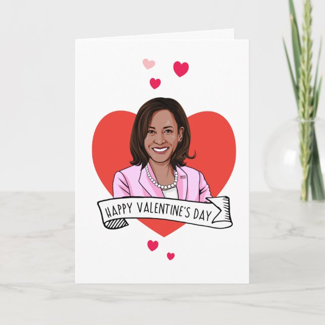 Tarjeta Feliz Día de San Valentín de Kamala Harris (Anverso)