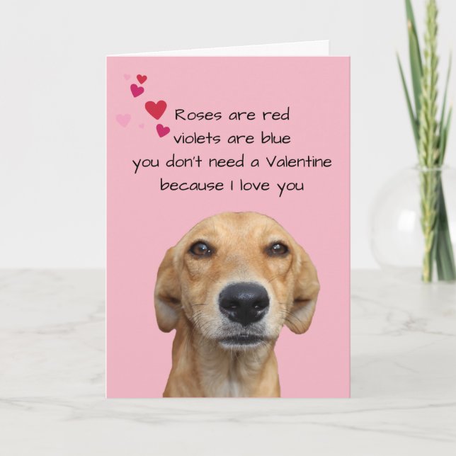 Tarjeta Feliz Día de San Valentín de los amantes del perro (Anverso)