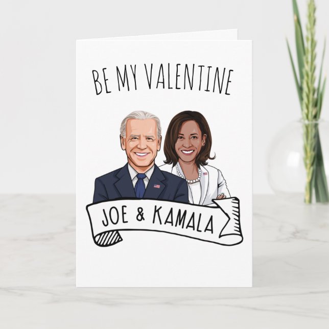 Tarjeta Feliz Día de San Valentín de parte de Joe y Kamala (Anverso)