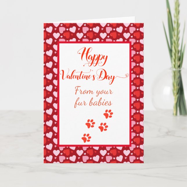 Tarjeta Feliz Día de San Valentín de parte de los perros M (Anverso)