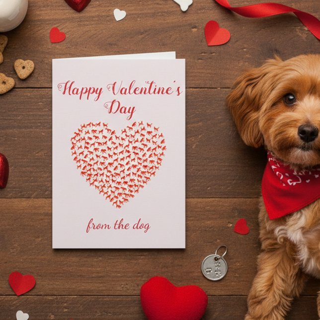 Tarjeta Feliz día de San Valentín de parte del perro masco (Subido por el creador)