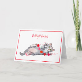 Tarjeta Feliz día de San Valentín del Gato