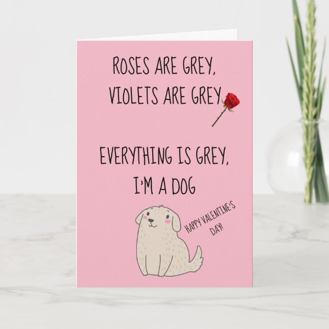 Tarjeta Feliz Día de San Valentín del perro (Anverso)