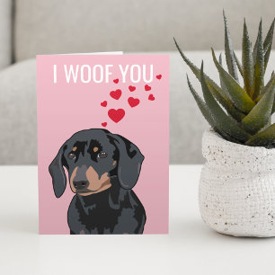Tarjeta Feliz día de San Valentín del perro   Dachshund