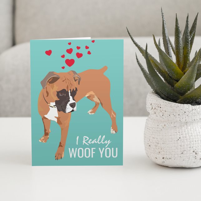 Tarjeta Feliz día de San Valentín del perro | Perro Boxer (Subido por el creador)