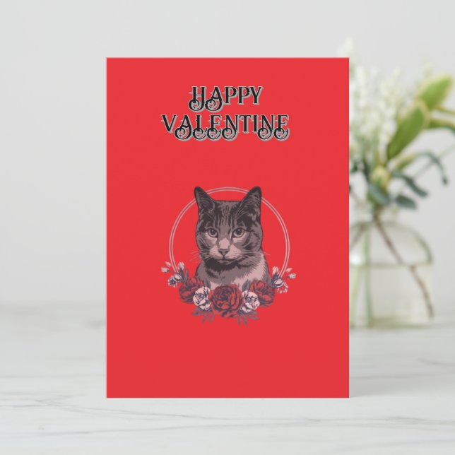 Tarjeta Feliz Día de San Valentín Descargable (Anverso de pie)