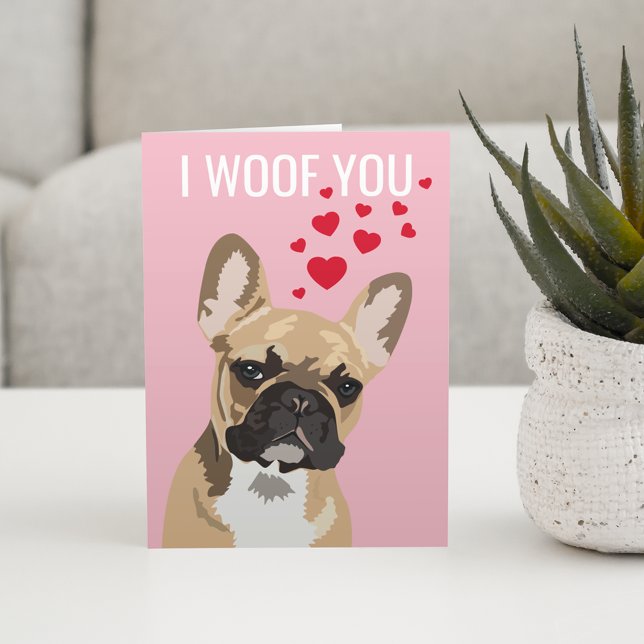 Tarjeta Feliz Día de San Valentín desde el perro | Bulldog (Subido por el creador)