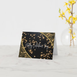 Tarjeta Feliz Día de San Valentín - Detalle de color dorad