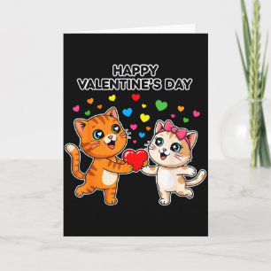 Tarjeta Feliz día de San Valentín Dibujos animados de cora
