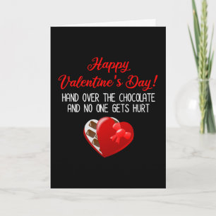 Tarjeta ¡Feliz día de San Valentín! Entrégame el chocolate