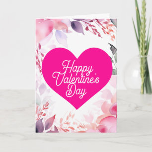 Tarjeta Feliz Día de San Valentín Flower Hearts