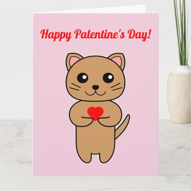 Tarjeta ¡Feliz día de San Valentín! - Fondo Rosa (Anverso)
