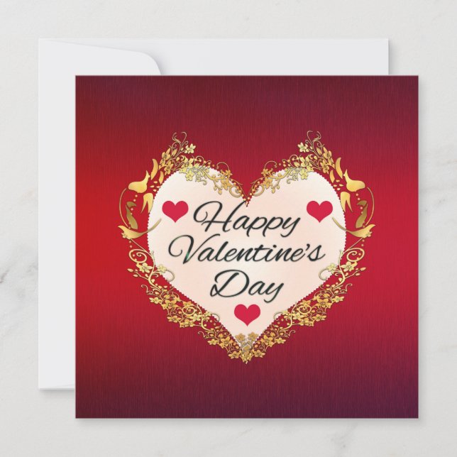 Tarjeta Feliz día de San Valentín forma de corazón-47949 (Anverso)