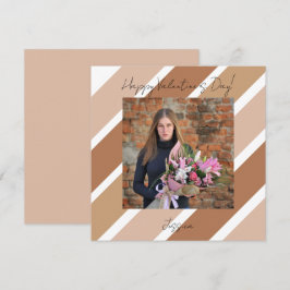 Tarjeta Feliz día de San Valentín Foto con letra moderna