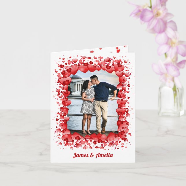Tarjeta Feliz Día de San Valentín foto corazones romántico (Orquídea)