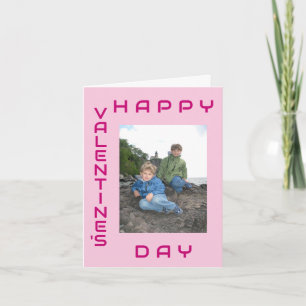 Tarjeta Feliz Día de San Valentín, foto rosa editable de f