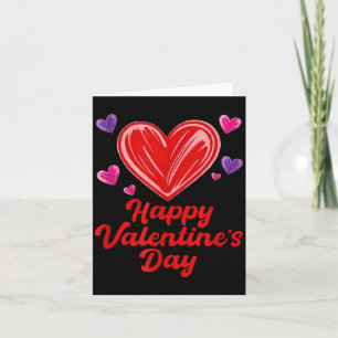 Tarjeta Feliz día de San Valentín garabatos corazones 
