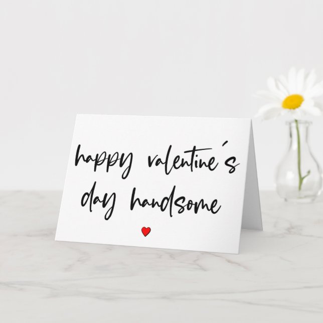 Tarjeta Feliz Día de San Valentín guapo, para él, Valentín (Planta pequeña)