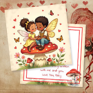 Tarjeta Feliz día de San Valentín Hada de Cottage Core V