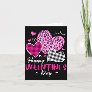 Tarjeta Feliz día de San Valentín Leopardo y Corazones de 