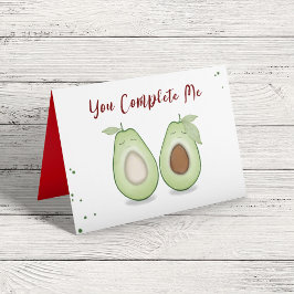Tarjeta Feliz Día de San Valentín lindo gracioso aguacates
