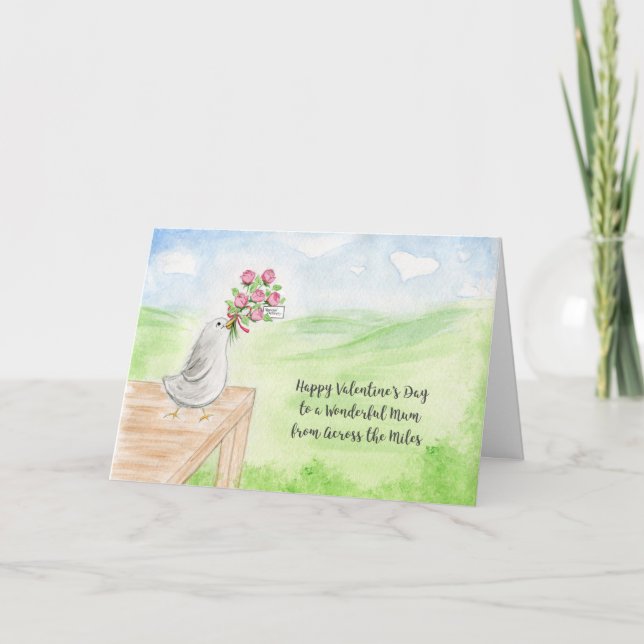 Tarjeta Feliz Día de San Valentín, maravillosa Mamá a trav (Anverso)